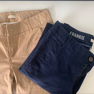 2 Pairs of JCrew Frankie Chino Pants